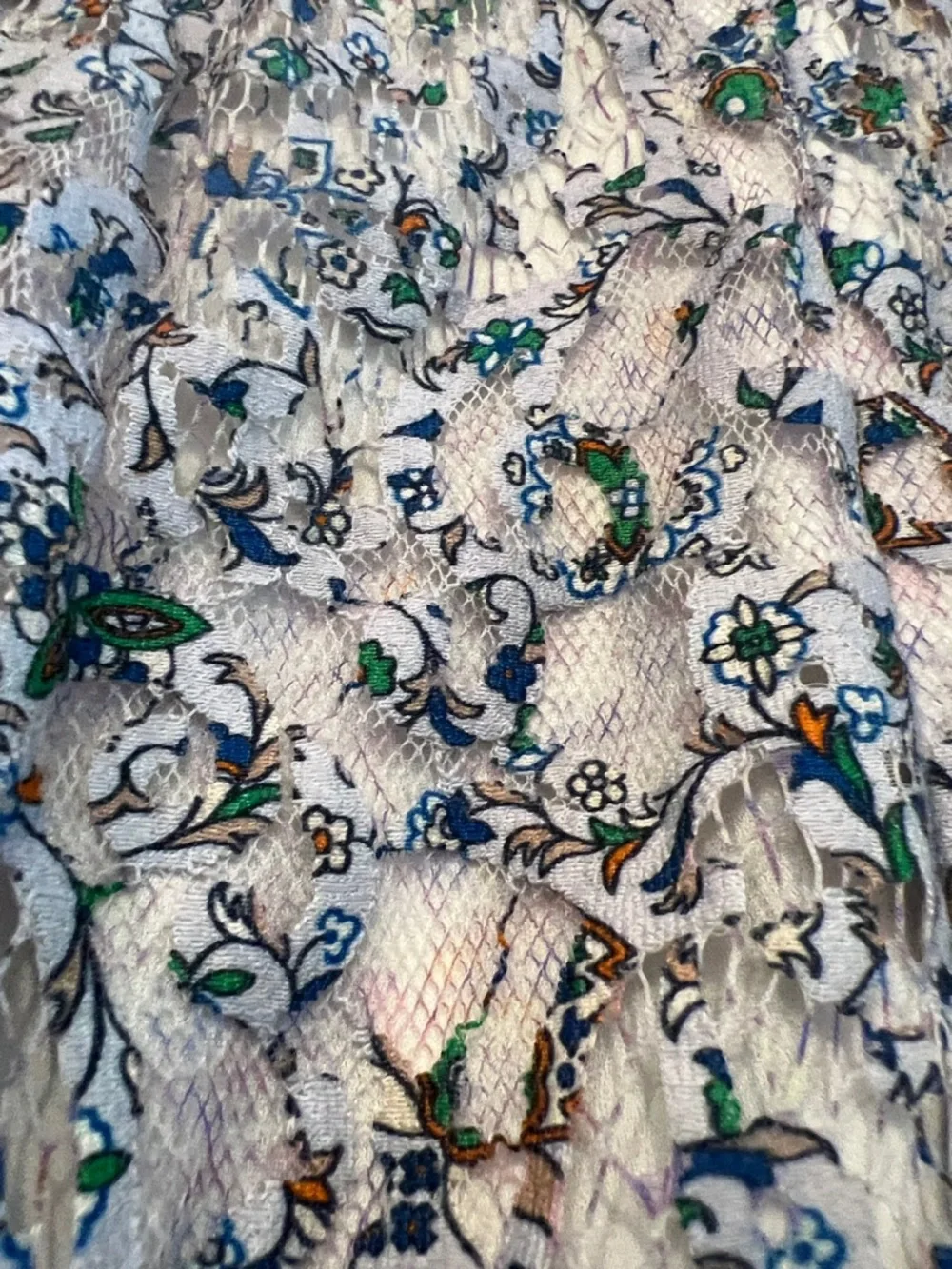 Tory Burch Blue Floral Puff-Sleeve Tunic